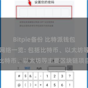 Bitpie备份 比特派钱包支持的区块链网络一览: 包括比特币、以太坊等主要区块链项目