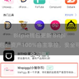 Bitpie钱包更新 Bitpie钱包：资产100%自主掌控，安全可靠。