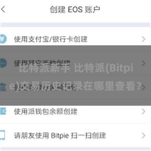 比特派新手 比特派(Bitpie)交易历史记录在哪里查看？